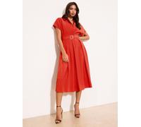 Lipsy Vestito midi Lipsy in viscosa con cintura e colletto a camicia 42 rosso