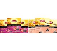 Lipton Discovery Collection Frutti Rossi, 3 confezioni, 20 filtri per confezione + Pesca e Mango 3 confezioni, 20 filtri per confezione
