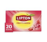 Lipton Frutti Rossi, infuso naturalmente senza caffeina, Infusi alla frutta e alle erbe, Confezionati singolarmente, 20 filtri