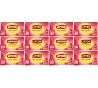 Lipton Frutti Rossi, infuso naturalmente senza caffeina, Infusi alla frutta ed erbe, Confezionati singolarmente, 240 filtri (12 confezioni da 20 filtri)