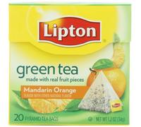 Lipton Green Tea Pyramids, Mandarin Orange 20 ct (Pack of 6) by Lipton