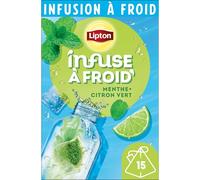 Lipton, Infuso a freddo, infuso a freddo, gusto limone e menta, ideale per tè ghiacciato, ingredienti di origine 100% naturale, 15 bustine piramid