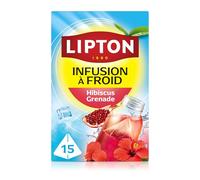 Lipton Infuso freddo di melograno all'ibisco, acqua fredda infusa, acqua aromatizzata, fitness e sano, 15 sacchetti piramidali