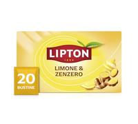 Lipton Limone e Zenzero, infuso naturalmente senza caffeina, Infusi alla frutta e alle erbe, Confezionati singolarmente, 20 filtri
