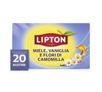 Lipton Miele, Vaniglia e fiori di Camomilla, infuso naturalmente senza caffeina, Infusi alla frutta e alle erbe, Confezionati singolarmente, 20 filtri