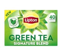 Lipton Signature Blend - Bustine di tè verde, senza zucchero, per tè caldo o tè freddo, con caffeina e flavonoidi, per un totale di 40 bustine di tè