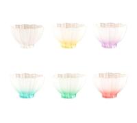 LiQENT-149 Bicchiere da bicchiere Set di 6 tazze in vetro smaltato a forma loto con sfumature colorate, piccole in smerigliato soffiato a mano