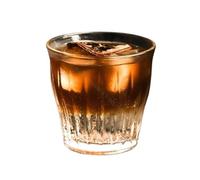 LiQENT-149 Bicchiere da bicchiere Tazza da caffè a righe verticali, vetro trasparente senza piombo, 3 misure(Grande)