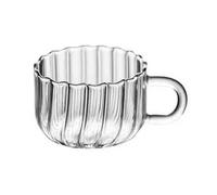 LiQENT-149 Bicchiere da bicchiere Tazza da caffè in vetro 7 once con manico, tazze in borosilicato trasparente for acqua, colazione, latte, succo