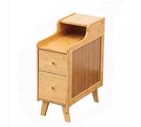 LiQENT-149 Tavoli notturni Comodino originale a due cassetti, comodino interamente in legno, mobiletto laterale stretto(Color,M)