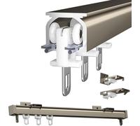 LIQONWAG Binari per Tende da Soffitto, Montaggio a Soffitto o a Parete per Finestre e Tende Divisorie, Binario per Tende in Alluminio da 50, 100, 200, 350, 400 Cm, Binario per Tende con Guide/Champne/