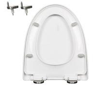 LIQONWAG Copriwater con Chiusura Lenta e Cerniera Regolabile a Chiusura Ammortizzata, Coperchio e Sedile per Wc a Chiusura Silenziosa con Sgancio Rapido con un Clic per Una Facile Installazie Pulizia,