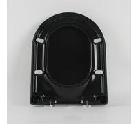 LIQONWAG Copriwater Neri, Copriwater a Forma Di D con Chiusura Ammortizzata e Cerniera Regolabile a Sgancio Rapido per Bagno Di Famiglia, Forma a D 36 * 45 cm/Black
