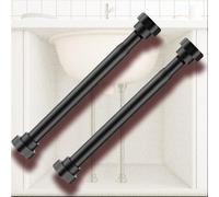 LIQONWAG Gambe Di Supporto per Lavello Regolabili, Staffe per Lavabo Sottotop, Gambe per Mobili Nere, Kit Di Riparaziper Pali Di Supporto in Acciaio Inossidabile/2*Height 55-85Cm