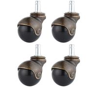 LIQONWAG Ruote Girevoli con Perno a Sfera, Ruote in Ottanticato, Ruote Vintage, per Mobili, Scrivania, Sedia, Carrello, 4 Pezzi/1.5Inch