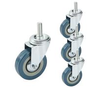 LIQONWAG Ruote Girevoli Filettate da 65/75 Mm, 4 Ruote Girevoli Silenziose con Freno, M10 M12, Ogni Ruota Può Sopportare 80 Kg, Antiusura, Ruote con Bloccaggio Di Sicurezza, per Mobili, Banco da Lavor