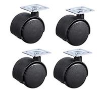 LIQONWAG Ruote Girevoli per Impieghi Gravosi, Ruote per Mobili, Ruote Girevoli per Mobili, Set Di 4 Ruote in Nylon per Mobili, Ruote per Sedie da Ufficio, Ruote Doppie Girevoli, Portata 50 Kg, Ricambi