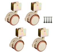 LIQONWAG Ruote Girevoli per Impieghi Gravosi, Ruote per Mobili, Ruote Girevoli per Mobili, Set Di 4 Ruote Girevoli in Gomma per Culla per Bambini, Ruote per Mobili da 2 Pollici con Freno/22Mm/0.9In