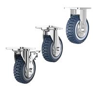 LIQONWAG Ruote per Trasporto Industriale, Ruote per Carichi Pesanti, Ruote Girevoli per Mobili, Ruote per Carrelli, un Cuscinetto Ruota 450 Kg, Tipo Fuoristrada/Braking/5In