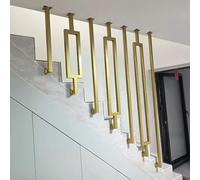 LIQONWAG Scala a L Ii,Hiera Quadrata in Metdorato, Barra Di Sicurezza Antiscivolo per Scale Interne/Esterne, Parapetto Laterale/Single Bar il/1.6Ft/50Cm