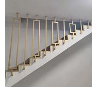 LIQONWAG Scala in Ferro Battuto Dorato da 30 a 150 Cm,Hiera Di Sicurezza a L per Interni/Esterni, Corrimano Dirto Montato a Soffitto, Corrimano Protettivo Resistente/e il/1.6Ft/50Cm