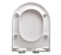 LIQONWAG Sedile Wc a Chiusura Lenta, Sedile Wc in Pp Bianco con Cerniere Regolabili a 360° e Sgancio Rapido per Una Facile Installazie Pulizia, Copriwater a Forma Di V/D/U, Non Si Allenta Mai/42*33.5C