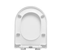 LIQONWAG Sedile Wc a Forma Di D con Chiusura Ammortizzata, Bianco, Coperchio Wc in Materiale Pp, Installazisemplice con Fissaggio Superiore e Cerniere Regolabili, Sedili Wc a Sgancio Rapido, Facile Pu