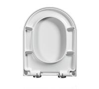 LIQONWAG Sedile Wc a Forma Di D con Chiusura Ammortizzata, Copriwater Moderni, Bianchi, Facili da Pulire e Cerniere Regolabili con Fissaggio Superiore, Sgancio Rapido, a Forma Di D./33.5 * 42Cm