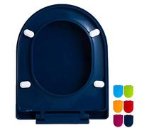 LIQONWAG Sedile Wc a Forma Di D con Chiusura Ammortizzata e Cerniere a Sgancio Rapido, Sedile Wc con Fissaggio Superiore a Forma Di D (Blu, Fucsia, Verde, Blu Navy, Arancione, Rosso), 36 * 44,5 cm/Nav