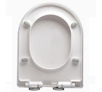 LIQONWAG Sedile Wc a Forma Di V/D/U, Sedile Wc con Chiusura Ammortizzata, Copriwater Bianco, Coperchio Wc in Pp, Cerniere Regolabili a 360°, Smontaggio Rapido con un Clic, Facile da Installare e Pulir