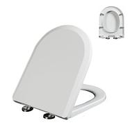 LIQONWAG Sedile Wc a Sgancio Rapido a Forma Di D - con Chiusura Ammortizzata e Cerniere per Una Facile Pulizia, Fissaggio Superiore Del Sedile Wc a Forma Di D/35.5 * 44Cm
