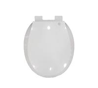 LIQONWAG Sedile Wc Aperto Frontale Commerciale con Coperchio, Sedile Wc Rotondo con Chiusura Ammortizzata, Plastica, Sgancio Rapido, Bianco