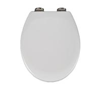 LIQONWAG Sedile Wc Bianco con Chiusura Ammortizzata, Coperchio Wc Ovale Standard da 37 X 44 Cm, Sgancio Rapido per Una Facile Pulizia, Sedile Wc in Materiale Pp Resistente, Dotato Di Attacco Superiore