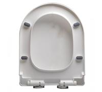 LIQONWAG Sedile Wc Bianco con Sgancio Rapido-Click, Facile da Installare e Pulire, Copriwater con Chiusura Ammortizzata, Coperchio Wc a Forma Di V/D/U con Cerniere Regolabili a 360°, Pp/44 * 35Cm
