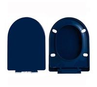 LIQONWAG Sedile Wc Colorato a Forma Di D con Chiusura Ammortizzata e Sgancio Rapido, Facile Installazicon Fissaggio Superiore e Cerniere Regolabili, Materiale Pp Colorato/Navy