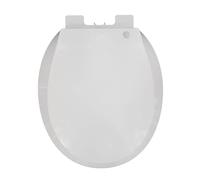 LIQONWAG Sedile Wc con Apertura Ampia, Chiusura Ammortizzata, Apertura Frontale - Sedile Wc Rotondo a Sgancio Rapido con Cerniere Regolabili, Bianco/Round 35.5 * 40Cm