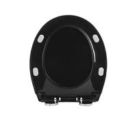 LIQONWAG Sedile Wc con Chiusura Ammortizzata a Forma Di o - 37 * 44 Cm, Coperchio Wc in Pp, Sgancio Rapido, Cerniere Superiori Regolabili a 360°, Adatto Alla Maggior Parte Dei Vasi Standard - Sedile W
