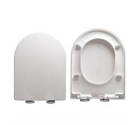 LIQONWAG Sedile Wc con Chiusura Ammortizzata, Cerniere Regolabili e Sgancio Rapido per Una Facile Installazie Pulizia, Copriwater a Forma Di V/D/U, Coperchio Wc in Pp Bianco, Semplice Fissaggio Dall'A
