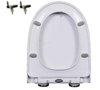 LIQONWAG Sedile Wc con Chiusura Ammortizzata, Coperchio e Sedile Wc con Chiusura Silenziosa, Non Si Allentano Mai, Cerniera Regolabile a 360°, Sgancio Rapido con un Clic, Facile da Installare e Pulire