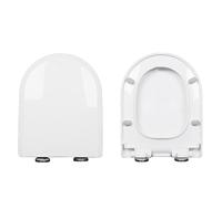 LIQONWAG Sedile Wc con Chiusura Ammortizzata e Sgancio Rapido con un Clic, Facile da Installare e Pulire, Copriwater con Chiusura Silenziosa e Cerniera Regolabile, Coperchio Wc Bianco a Forma Di D/U,