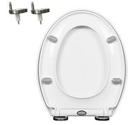LIQONWAG Sedile Wc con Chiusura Rallentata, Cerniera Regolabile a 360° e Sgancio Rapido con un Clic, Coperchio e Sedile Wc a Chiusura Silenziosa, Facile da Pulire, Non Si Allenta Mai, Copriwater a For