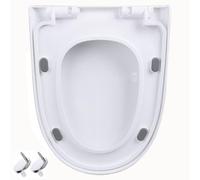 LIQONWAG Sedile Wc con Chiusura Silenziosa, Sedile Wc in Pp Spesso con Chiusura Ammortizzata, Forma a U/D, Sgancio Rapido, Cerniera Regolabile, Facile da Installare e Pulire, Non Si Allenta Mai, Coper