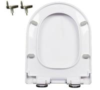 LIQONWAG Sedile Wc con Coperchio a Chiusura Silenziosa, Sgancio Rapido con un Clic, Installazifacile, Sedile e Coperchio Wc a Chiusura Ammortizzata, Facile Pulizia, Non Si Allenta Mai, Bianco, Sedili