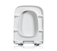 LIQONWAG Sedile Wc Quadrato ad Angolo Rotondo, 45X35,5 Cm, Sedile Wc Universale in Pp Ispessito con Cerniere a Smontaggio Rapido con un Clic per Una Facile Installazie Pulizia, Bianco, Larghezza 35,5