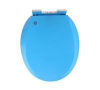 LIQONWAG Sedile Wc Rotondo Colorato con Facile Pulizia e Cerniera Superiore Fissa, Sedile Wc Rotondo con Chiusura Ammortizzata, Sgancio Rapido/Blue
