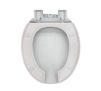 LIQONWAG Sedile Wc Rotondo con Apertura Frontale, Cerniera a Sgancio Rapido e Regolabile, Sedile Wc Rotondo, Bianco 365 * 400 Mm