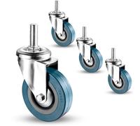 LIQONWAG Set Di 4 Ruote Girevoli, Ruote Girevoli a 360 Gradi, Ruote con Freno, Ruote in Pvc Antirumore, Ruote con Freno Di Sicurezza, Portata 80 Kg, Antitraccia, per Mobili e Carrelli da Banco./Swivel