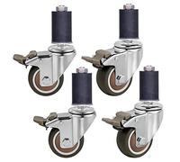LIQONWAG Set Di 4 Ruote Girevoli, Ruote Girevoli per Banco da Lavoro ad Alta Resistenza, Ruote per Carrelli con Freno, Ruote Girevoli a 360 Gradi, Ruote Girevoli per Mobili Industriali/25Tubes