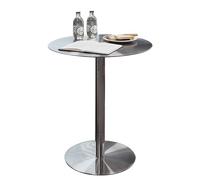 LIQONWAG Tavolo da Bar per Bistrot e Pub - Piano Rotondo in Acciaio Inossidabile, Tavolino Moderno e Alla Moda, Tavolino da Caffè per il Tempo Libero Adatto per Bar, Soggiorno, Tavolo Decorativo per B