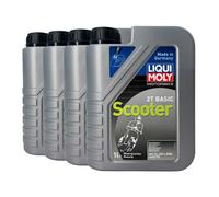 LIQUI MOLY Moto 2T Basic Scooter ISO-L-EGB, JASO FB, API TC, 4x1 Litri